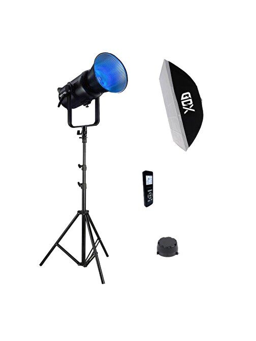 GDX Exc-180RGB-II Rgb Led Video Işığı Full Set (60x90 Softbox + 260 cm Kalın Işık Ayağı)