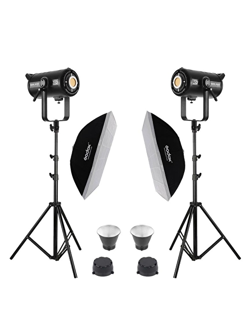 GDX EXC-400C-II 2'li Full Set (60x90 Softbox + 260 cm Kalın Işık Ayağı)