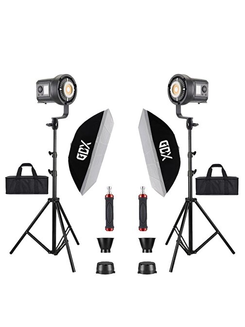 GDX HDB-135R RGB 2'li Full Set (60x90 Softbox + 260 cm Kalın Işık Ayağı)