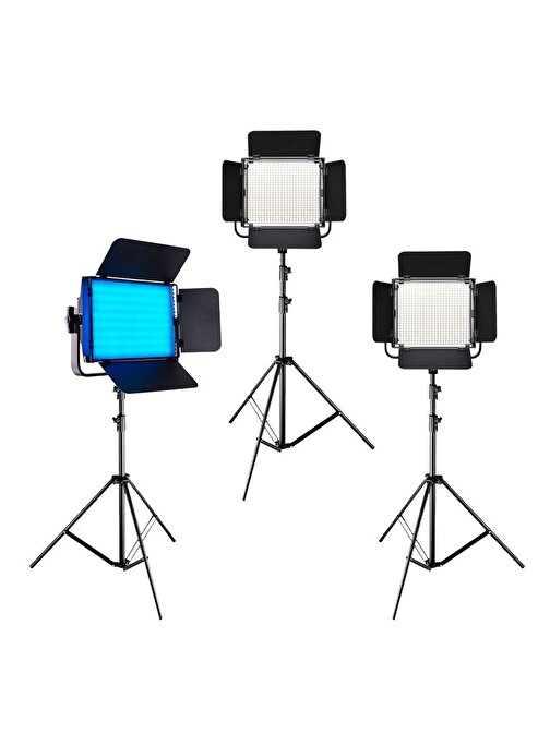 GDX RGB'li Panel Led Video Işık Seti - 600C