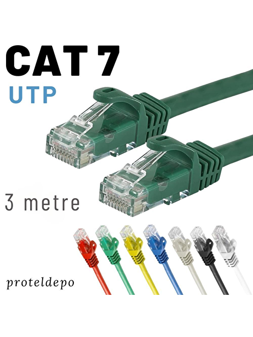 IRENIS 3 metre CAT7 Kablo Ethernet Network İnternet Lan Ağ Kablosu