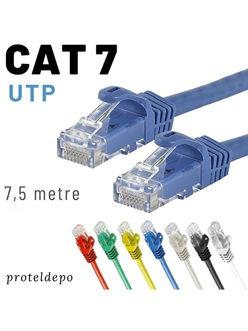 IRENIS 7,5 metre CAT7 Kablo Ethernet Network İnternet Lan Ağ Kablosu