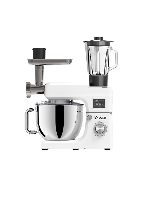 Yasomi 1511bml Led Ekranlı Kıyma Çekme Aparatlı Blender Stand Mikser Mutfak Şefi (Beyaz)