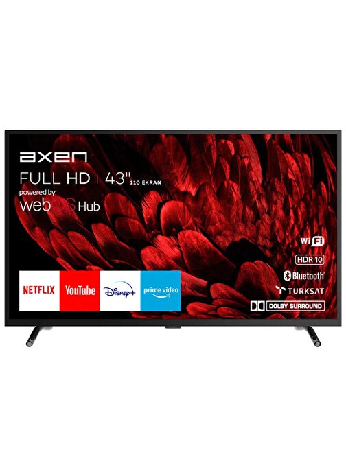 Axen AX43DIL540 43" 108cm FullHD Uydu Alıcılı webOS Smart LED TV