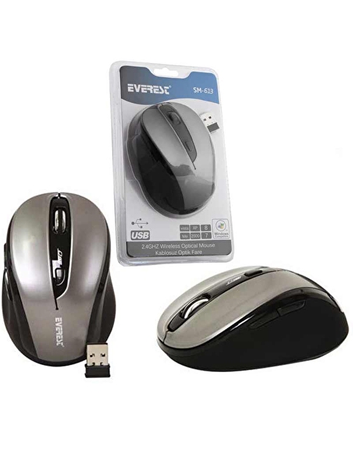 EVEREST SM-613 2.4 GHZ USB SİYAH KABLOSUZ OPTİK MOUSE