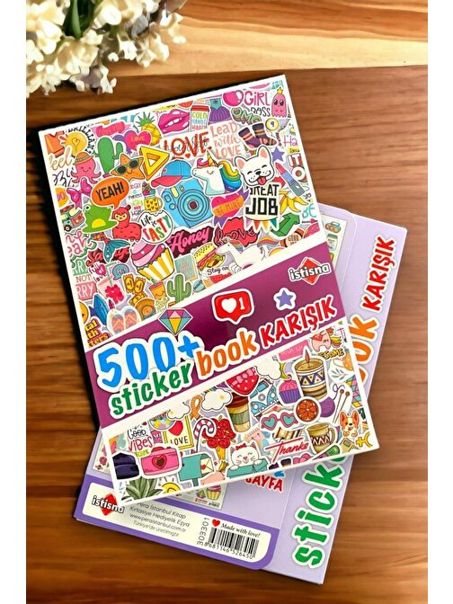 22 Sayfa  500+ Sticker Book Etiket Kitabı Sticker Defteri A5 Boyut Etiket Seti