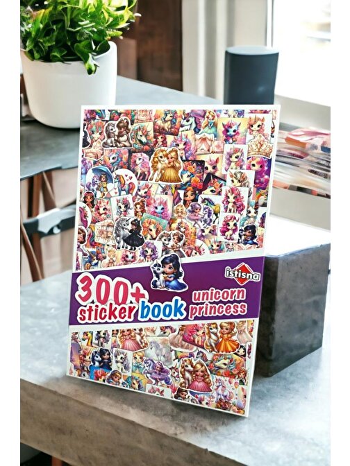 27 Sayfa  300+ Unicorn Prensesler Sticker Book Etiket Kitabı Sticker Defteri A5 Boyut Etiket Seti