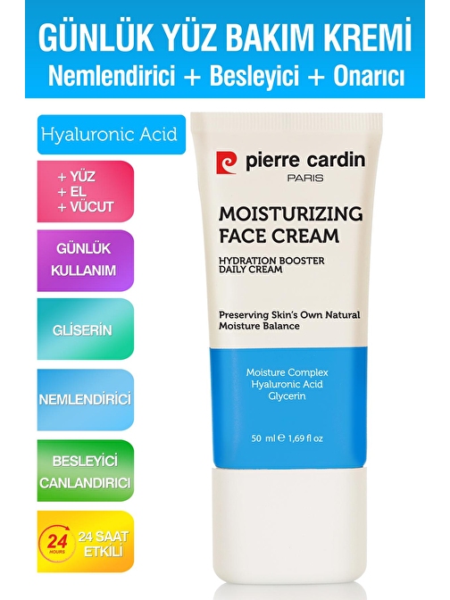 Pierre Cardin Nemlendirici & Besleyici Canlandırıcı Yüz, El Ve Vücut Günlük Bakım Kremi 24 Saat Etkili 50 ml