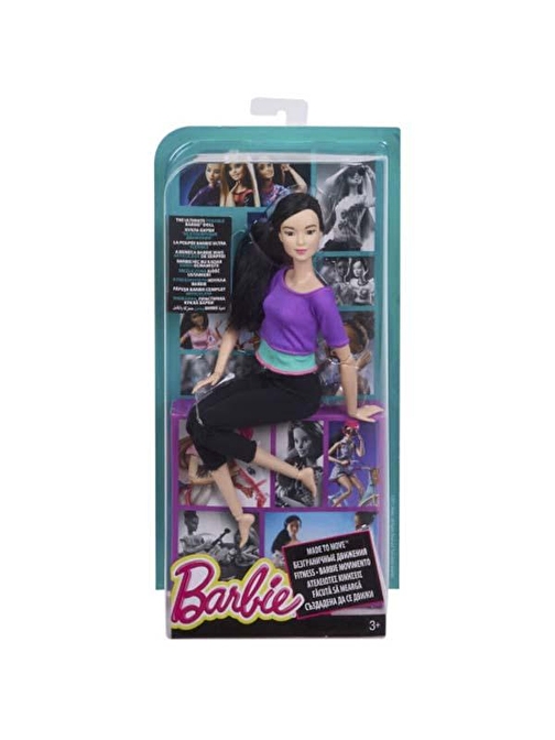 Barbie Sonsuz Hareket Bebeği Kumral Siyah Taytlı DHL84