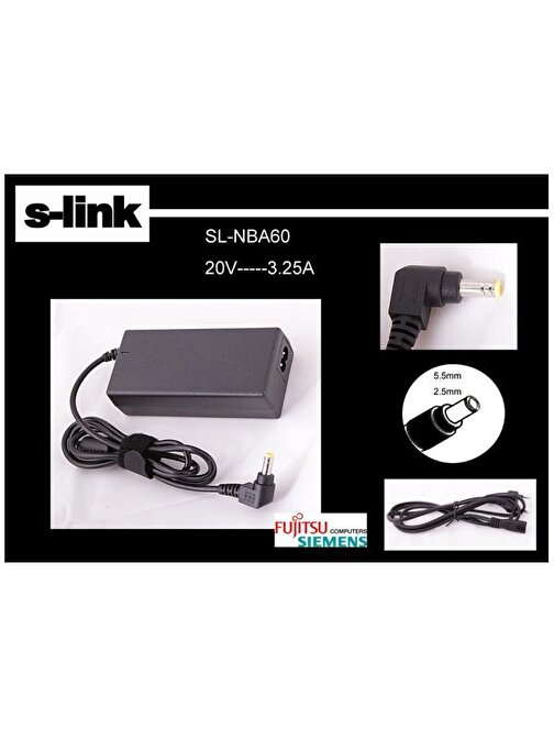 S-link SL-NBA60 20v 3.25a 5.5-2.5 Notebook Adaptörü