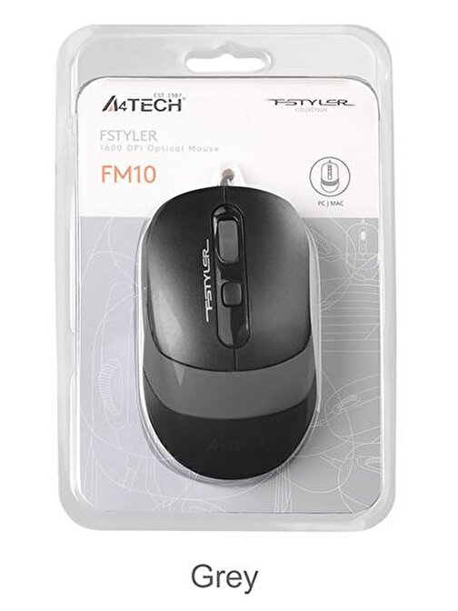 A4 Tech Fm10 Usb Fstyler Gri Optik 1600 Dpı Mouse