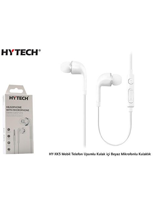Hytech HY-XK5 Kulak içi Beyaz Mikrofonlu kulaklık