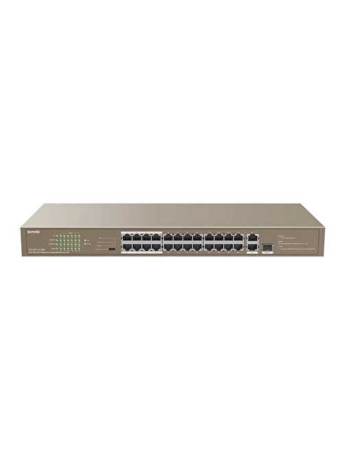 Tenda TEF1126P-24-250W 24 Port Poe+ 10-100 Switch Çelik Kasa Rack Mount