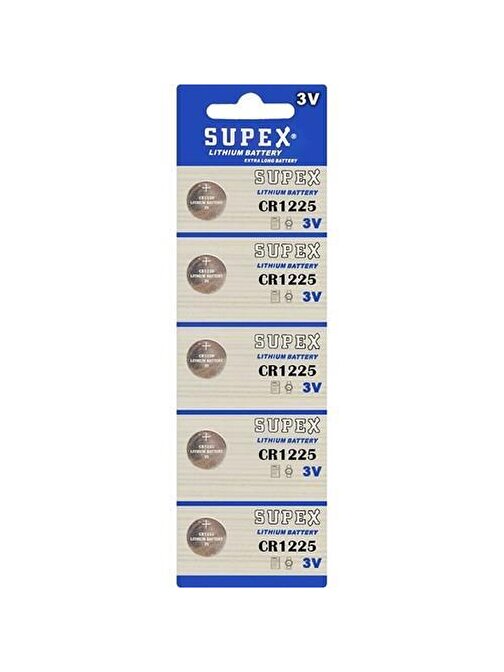 Supex CR1225-C5 3V Lityum Düğme Pil 5'li Paket