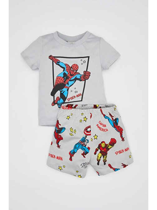Erkek Bebek Marvel Comics Penye Uzun Kollu Şort Pijama Takımı C1502A524HS