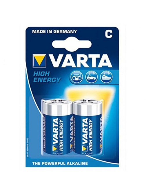 Varta Alkalin Orta Boy Pil C High Energy 2 Lİ