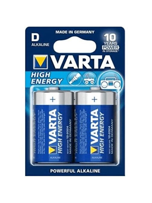 Varta Alkalin Büyük Boy Pil (D) High Energy 2 Lİ