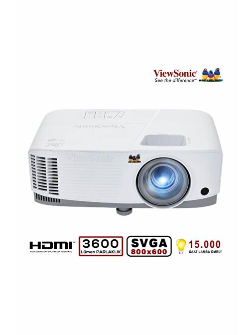 Viewsonic PA700S DLP SVGA(800x600) 4500AL 2xHDMI 1xVGA 12.500:1 3W Hoparlör Projeksiyon