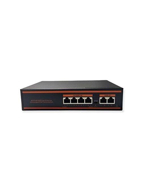 Nova ND1P402ALF 4 Port Poe+ 10-100 Mbps 2 Port 10-100 Uplink Switch 78W