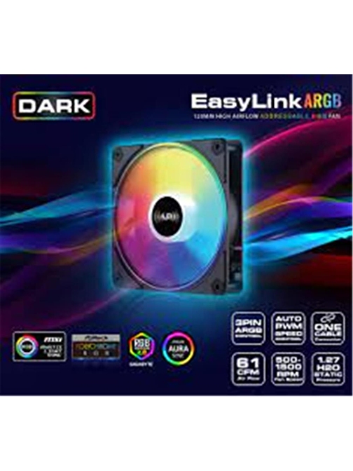 Dark DKCF1200AW Easylink Siyah Addressable RGB 1X12cm Fan beyaz