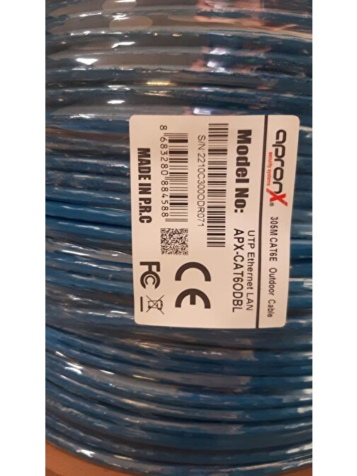 Apronx Cat6 23AWG 305Mt Outdoor 0,57mm Mavi Utp Kablo