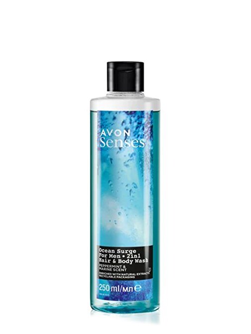Avon Senses Ocean Surge Nane ve Deniz Kokulu Saç ve Vücut için Erkek Duş Jeli 250 Ml.