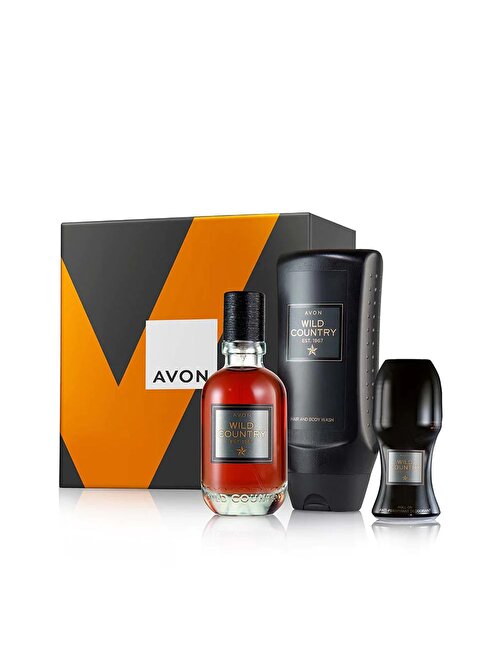 Avon Wild Country Erkek Parfüm Saç Vücut Yıkama Jeli ve Rollon Hediye Seti