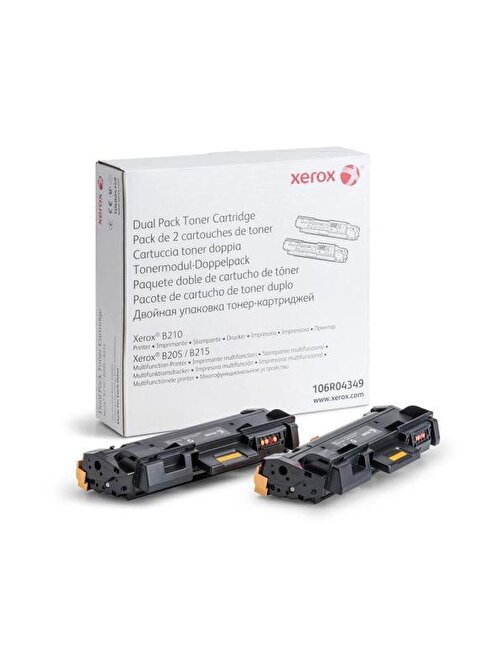Xerox 106R04349 B210 B205 B215 Dual  Pack Toner 6000 Sayfa