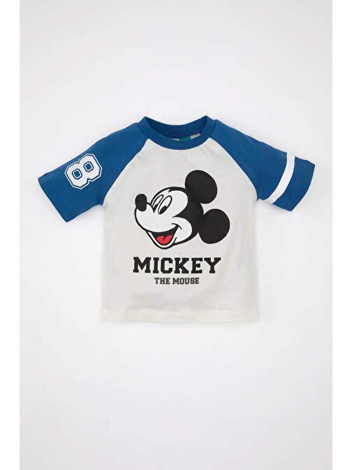 Erkek Bebek Disney Mickey & Minnie Bisiklet Yaka Kısa Kollu Tişört C5340A524SM