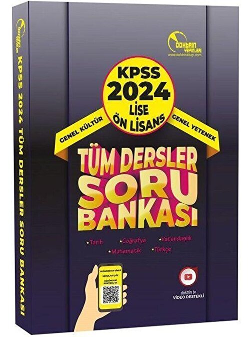 2024 KPSS Lise Önlisans Tüm Dersler Tek Kitap Soru Bankası Doktrin Yayınları
