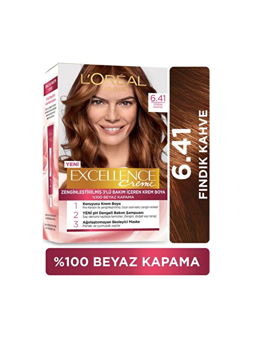 L'Oréal Paris Excellence Creme Saç Boyası - 6.41 Fındık Kahve