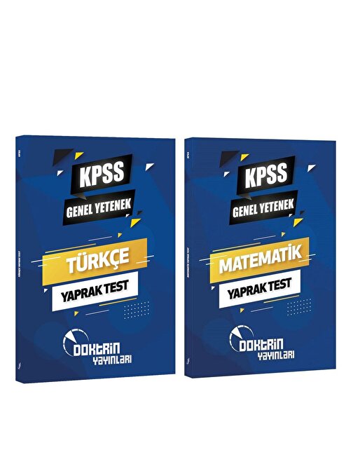 Doktrin KPSS Türkçe ve Matematik Yaprak Test Seti 2 Kitap