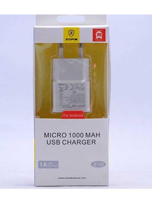 Zore Gold Micro 1000 MAH Usb Şarj Kafa Z-10