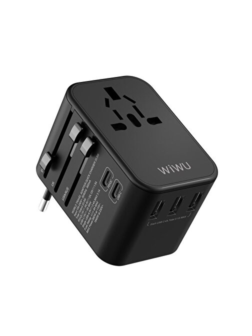 Wiwu UA-303 Çoklu Universal TR/US/UK/AUS/EU Uyumlu Şarj Adaptörü 18W