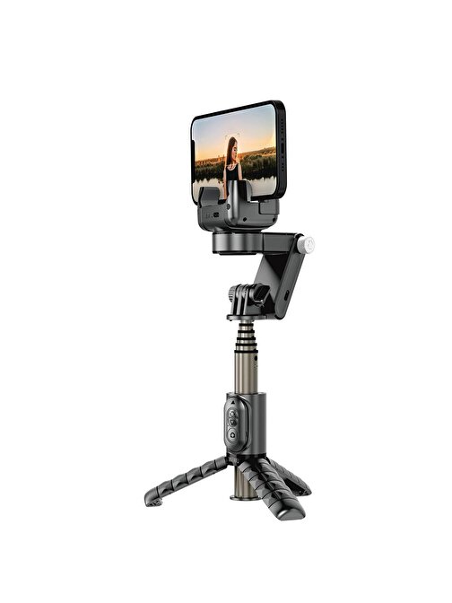 Wiwu Wi-SE006 Çok Fonksiyonlu Işıklı Gimbal Sabitleyici Tripod Selfie Çubuğu