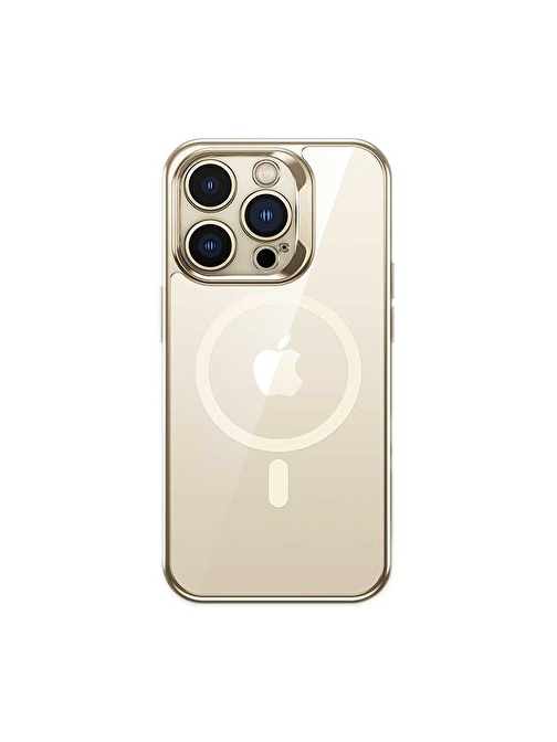 Apple iPhone 14 Pro Kılıf Magsafe Şarj Özellikli Premium Cam Arka Yüzey Benks Electroplated Kapak