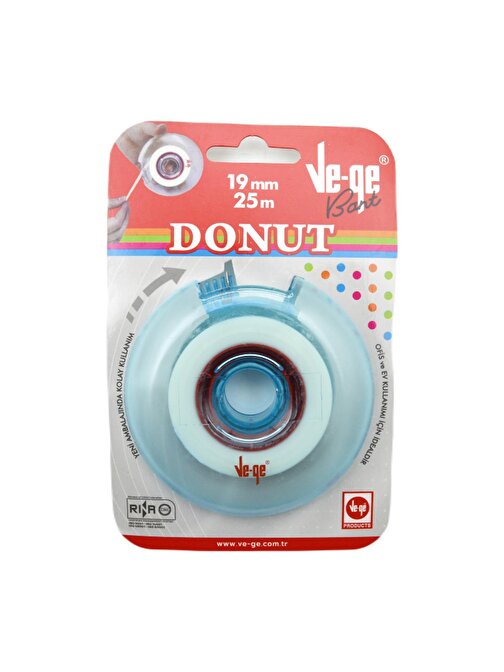 Vege Donut Soft Görünmez Bant 19x25 m Bant Kesme Makineli Mavi