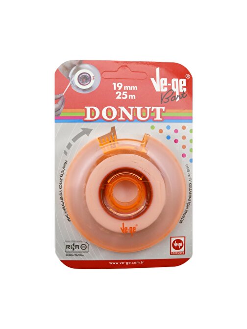 Vege Donut Soft Görünmez Bant 19x25 m Bant Kesme Makineli Turuncu