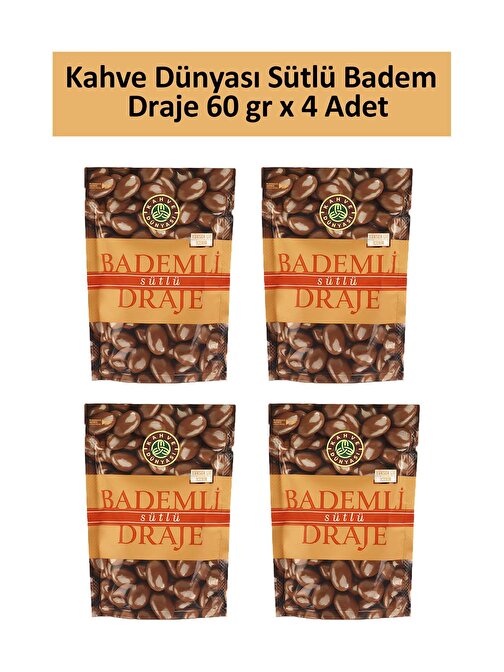 Kahve Dünyası SÜTLÜ BADEM DRAJE 60 GR x 4 Adet