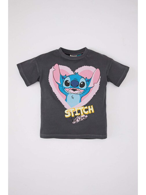 Kız Bebek Disney Lilo & Stitch Regular Fit Jersey Kısa Kollu Tişört C5424A524SM