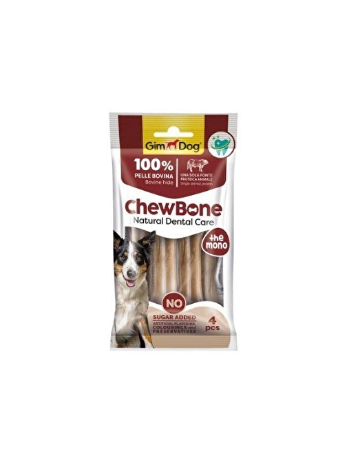 Gimdog Chew Bone Diş Sağlığı Destekleyici Naturel Press Köpek Çiğneme Kemiği 80 Gr 8.9 Cm 4 Adet