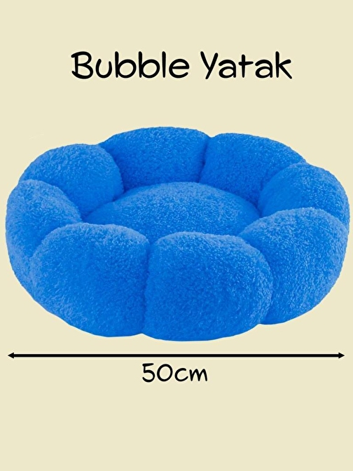 Patiderm Bubble Pelüş Kedi Köpek Yatak-Mavi