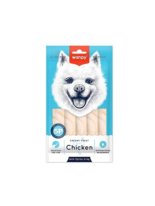 Wanpy Krema Tavuklu Sıvı Köpek Ödülü 5x14 Gr