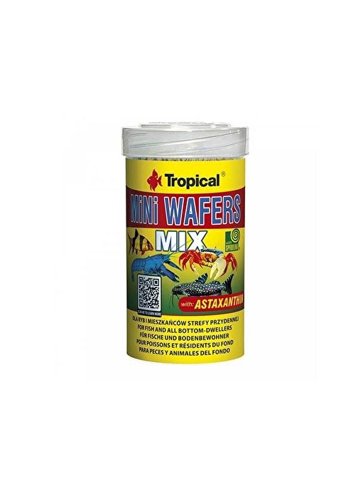 Tropical Mini Wafers Mix Balık ve Deniz Kabukluları için Yem 100 Ml 55 Gr