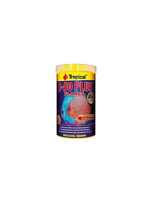 Tropical D-50 Plus Discus Balıkları için Renklendirici Pul Balık Yemi 1000 Ml 200 Gr