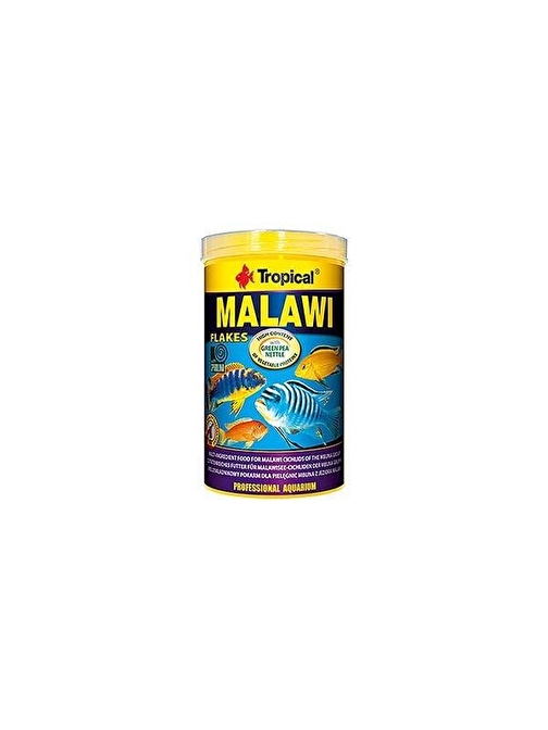 Tropical Malawı Flakes Malawı Cichlid Balıkları için Pul Balık Yemi 1000 Ml 200 Gr