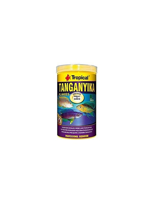 Tropical Tanganyika Flakes Tanganyika Cichlid Balıkları için Pul Balık Yemi 1000 Ml 200 Gr