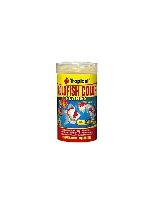 Tropical Goldfish Colour Flakes Japon Balıkları için Pul Balık Yemi 100 Ml 20 Gr