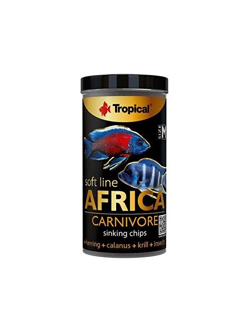 Tropical Softline Africa Africa Balıkları için Yumuşak Taneli Balık Yemi Medium 250 Ml 130 Gr