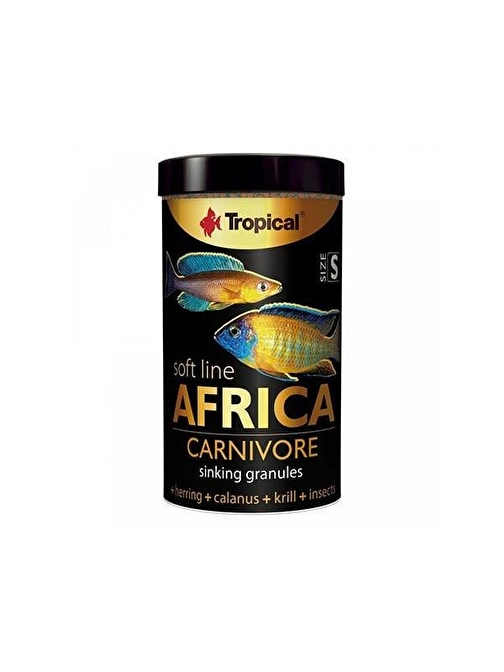 Tropical Softline Africa Africa Balıkları için Yumuşak Taneli Balık Yemi Small 250 Ml 150 Gr